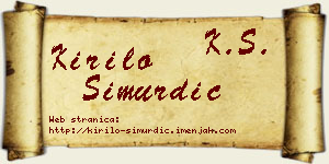 Kirilo Simurdić vizit kartica